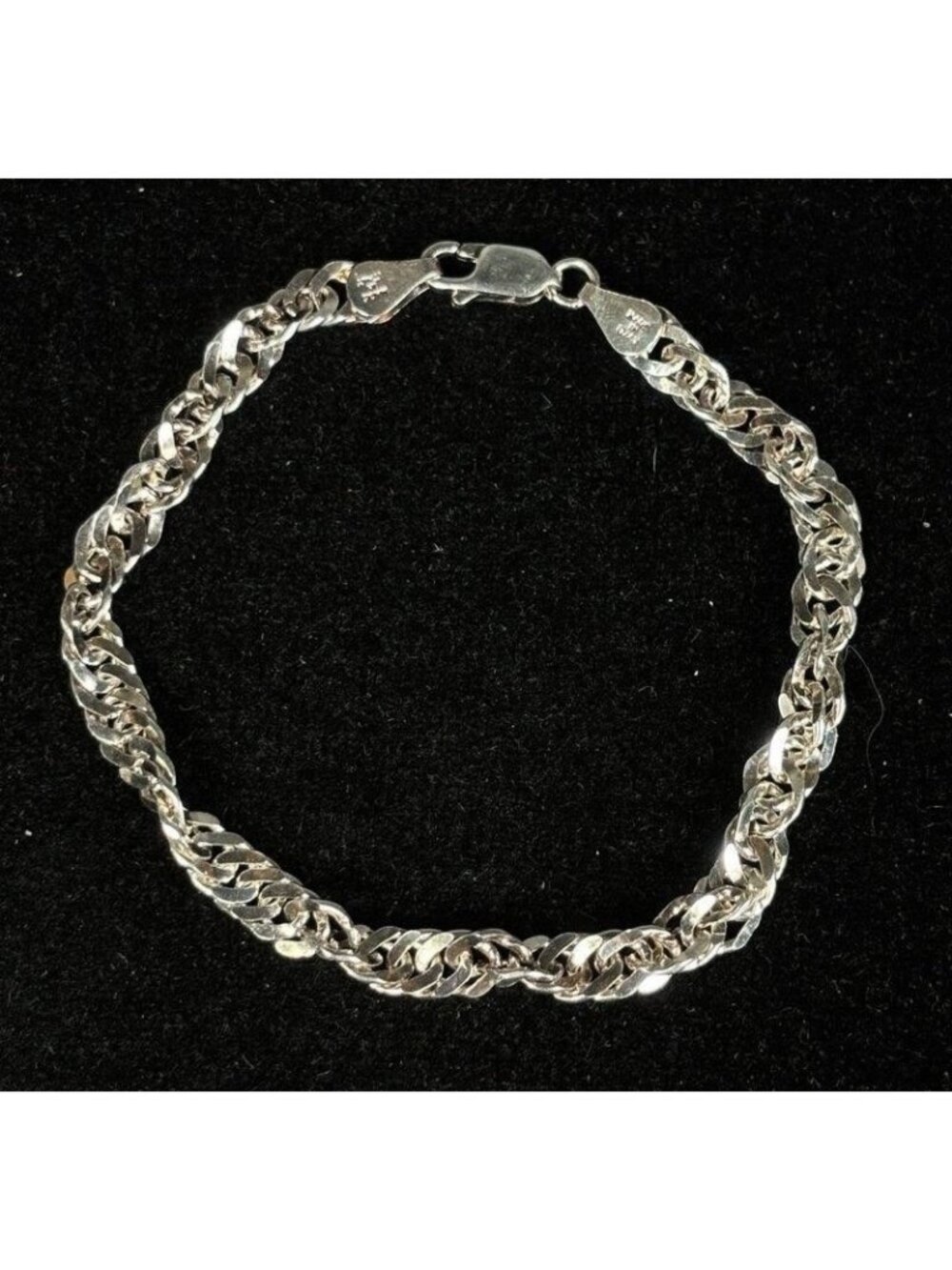 Milor Italy Sterling Silver Singapore Twist Rope Chain Bracelet